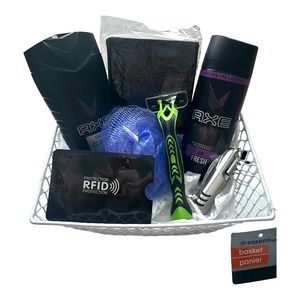 Mens Axe Excite Bath & Body Fathers Day Gift Basket Set, Grooming Kit